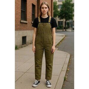 NEW REI Co-op Trailsmith Canvas Overalls - Women's 12 Petite NWT Olive Green